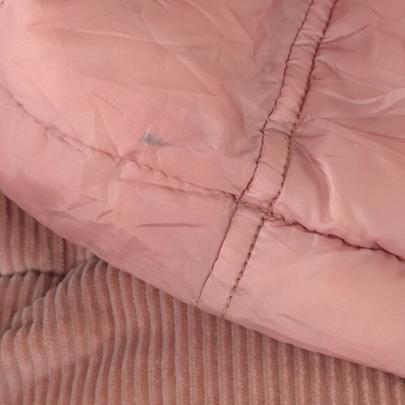 AMERICAN EAGLE PINK CORDUROY PUFFER JACKET WOMEN'S XL HOODED FULL ZIP POCKETS - Picture 5 of 16